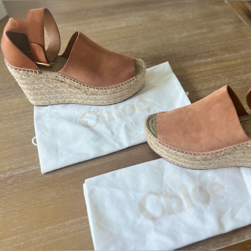 Chloé | Brown Suede Espadrilles - Picture 4 of 16